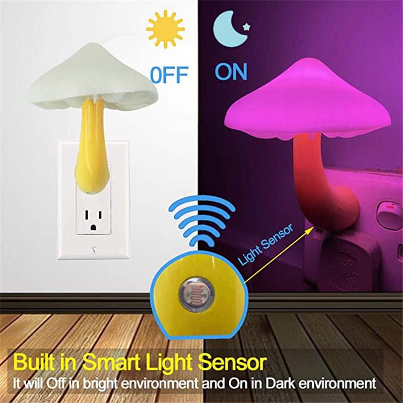 LED Mushroom Wall Night Socket Lamp