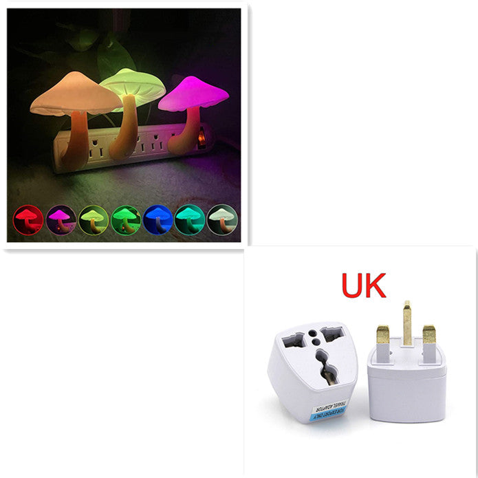 LED Mushroom Wall Night Socket Lamp