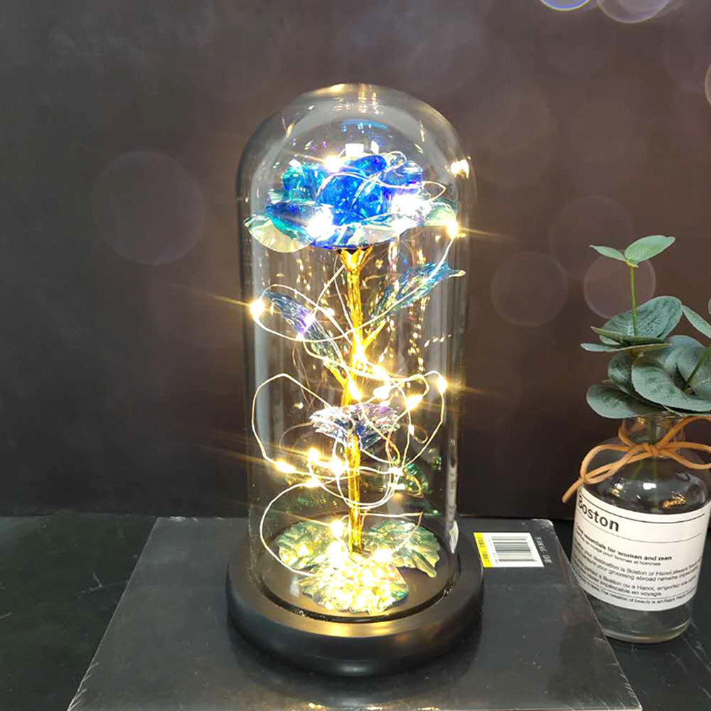 LED Rose Glass Dome Wedding Gift Lamp