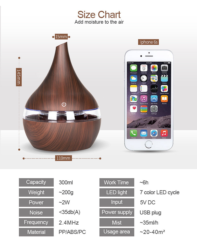 LED Aromatherapy Essential Oil Diffuser