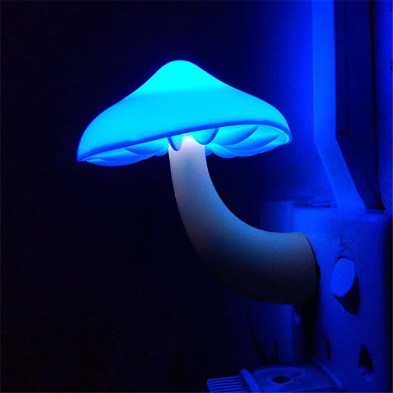 LED Mushroom Wall Night Socket Lamp