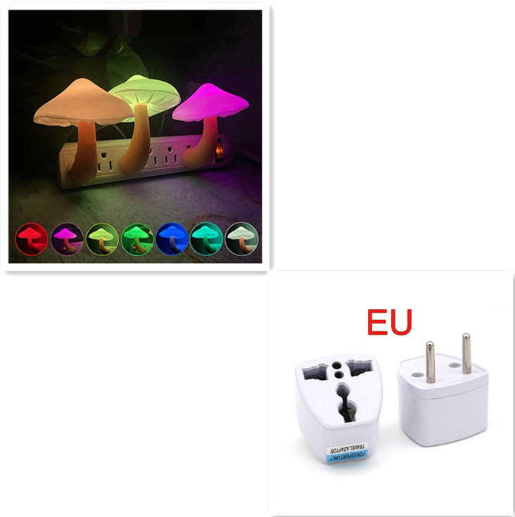 LED Mushroom Wall Night Socket Lamp